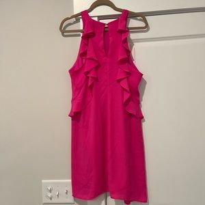 Hot Pink Summer Dress with Ruffle Back  accent, size L